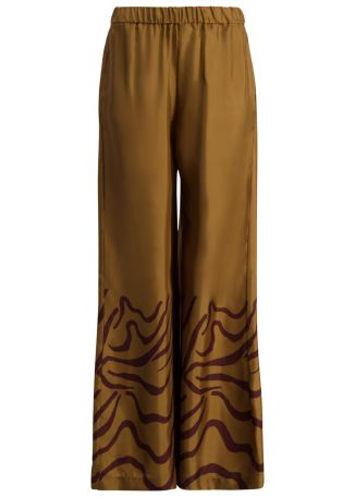Printed silk trousers