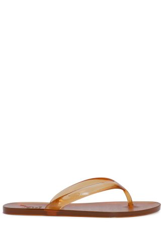 Jelly logo rubber flip flops