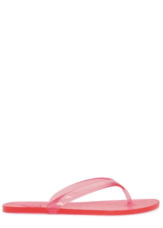 Jelly pink logo rubber flip flops