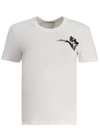 White logo-print cotton t-shirt
