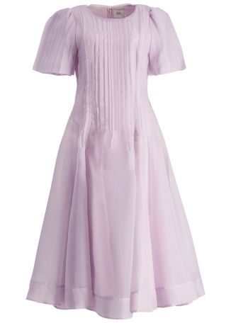 Nova lilac pleated organza midi dress