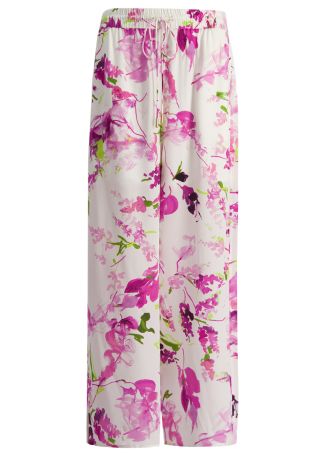 Atomic floral-print silk trousers