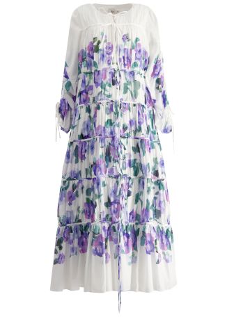 Clover floral-print cotton maxi dress