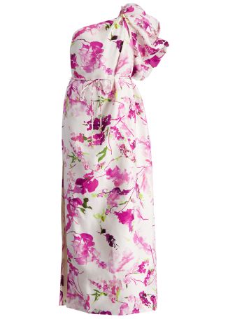 Cira floral-print linen-blend midi dress