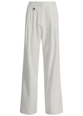 White straight-leg trousers