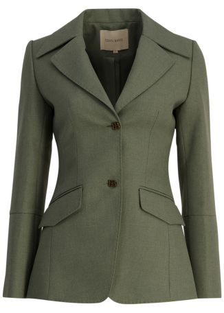Green single-breasted blazer
