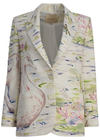 Swan printed blazer