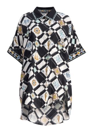 Folk afloat printed silk blouse