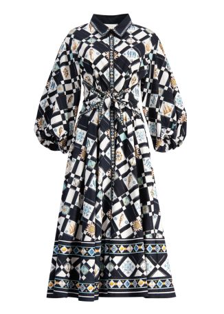 Folk afloat printed cotton midi dress