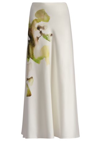 Soroba floral-print satin maxi skirt