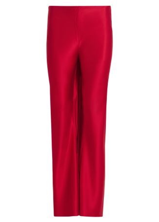 Rigs red straight-leg satin trousers