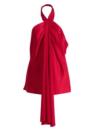 Yegreen red draped satin top