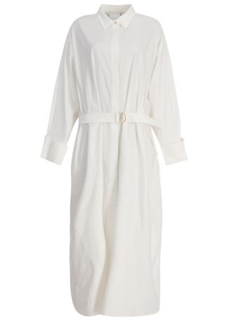 Privett ivory embroidered cotton midi dress