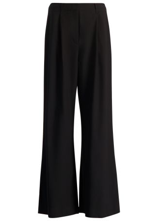 Roundle black wide-leg trousers