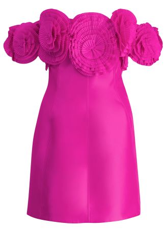 Trusley fuchsia off-the-shoulder cotton-blend mini dress