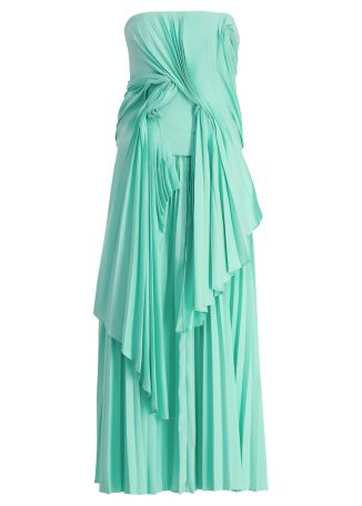 Bolton turquoise pleated midi dress