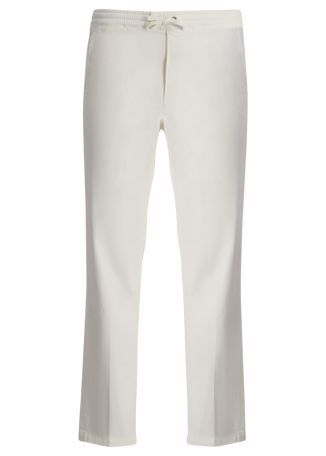 Arcade white tapered-leg stretch-cotton trousers