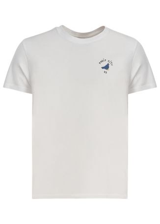 Popincourt white embroidered cotton t-shirt
