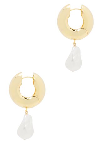 Perla pearl-embellished 14kt gold-plated drop earrings