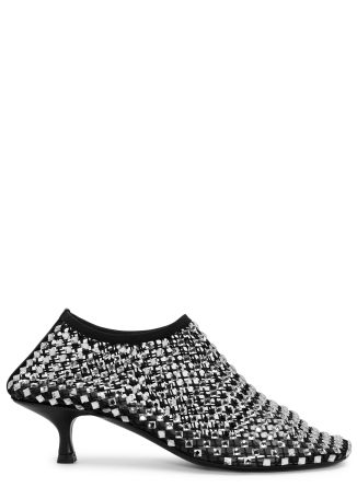 Minette 50 black crystal-embellished mesh sandals