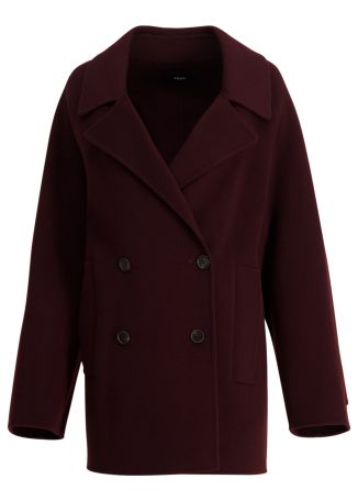Brown double-breasted wool coat