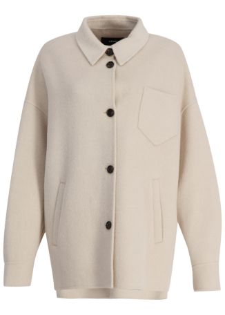 Beige wool-blend jacket