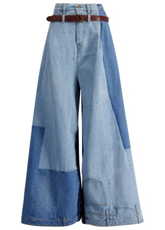 Blue wide-leg jeans