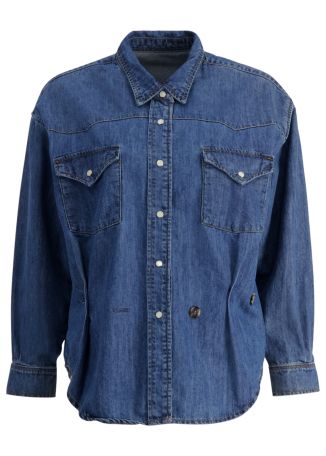 Blue reversible denim shirt