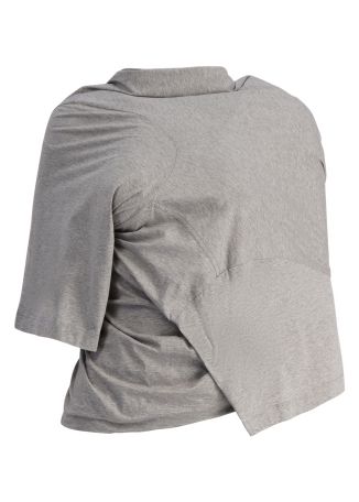 Distort grey draped cotton t-shirt