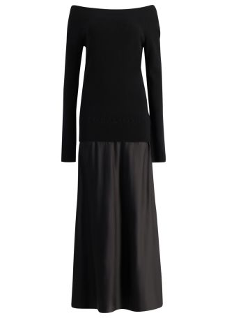 Monument layered knitted cashmere and silk maxi dress