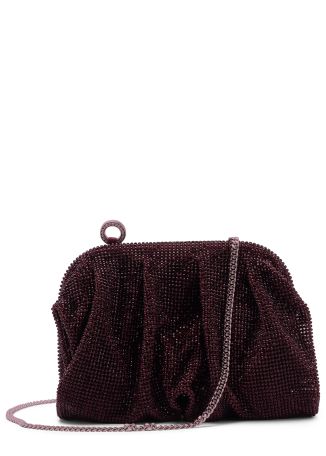 Venus la petite burgundy crystal-embellished clutch