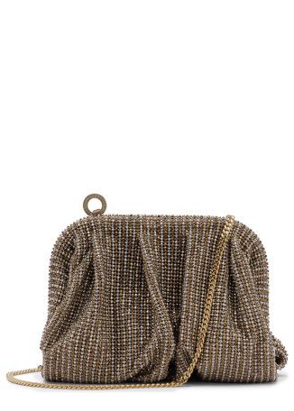Venus la petite gold crystal-embellished clutch