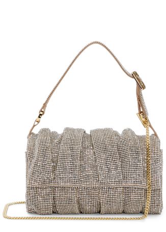 Iris silver crystal-embellished shoulder bag
