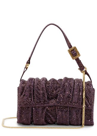 Iris pink crystal-embellished shoulder bag