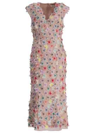 Aviva butterfly-embellished tulle maxi dress