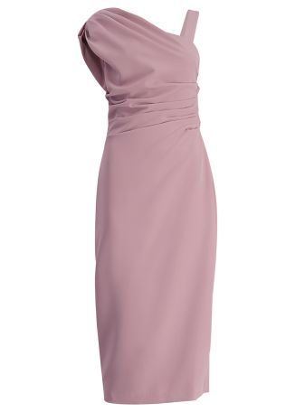 Kourtney pink ruched midi dress
