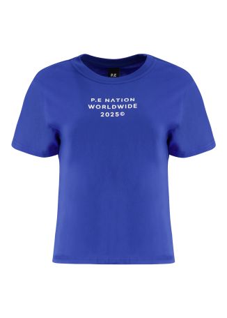 Compact blue logo-print cotton t-shirt