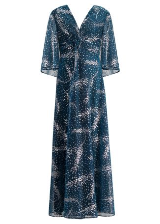 Cape-effect maxi dress