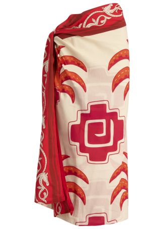 Tropical equestrian printed cotton sarong