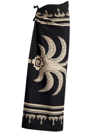 Ancestral palm printed cotton sarong
