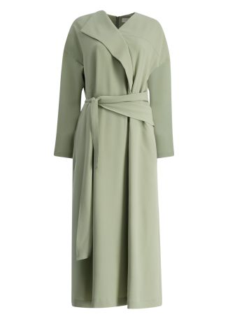 Agatha green wrap-waist midi dress