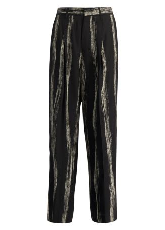 Stitch striped rayon-blend trousers