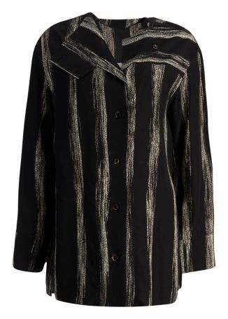 Stitch striped rayon-blend shirt