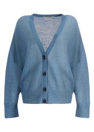 Elna blue wool-blend cardigan
