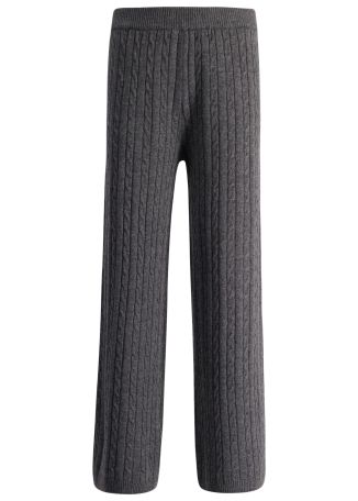 Grey wide-leg wool-blend trousers