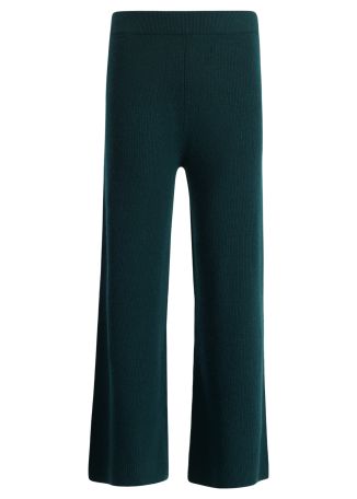 Green cropped wool-blend trousers