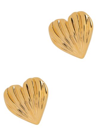 Libi textured 18kt gold-plated stud earrings