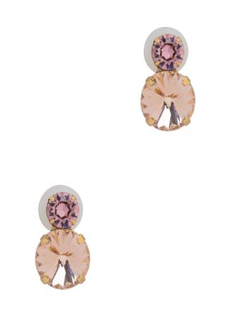 Myrla pink crystal-embellished drop earrings