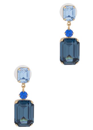 Justine blue crystal-embellished drop earrings