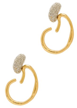 Carai bead-embellished 24kt gold-plated drop earrings